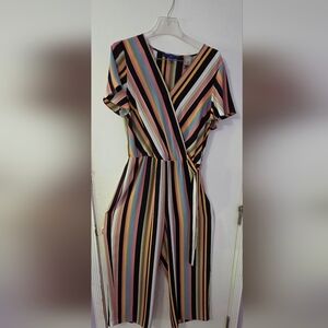 Apt. 9 Jumpsuit Wide Leg. Multicolor Striped. Size 10.